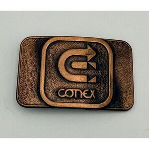 Vintage Comex Belt Buckle Copper Tone Logo Advertising Made In Canada